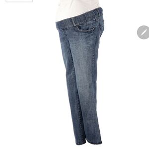 Motherhood Maternity Size Medium M Denim Blue Jeans Boot Cut Leg Stretch Waist